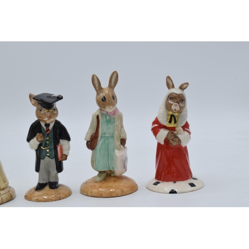 102 - Royal Doulton Bunnykins to include Schoolmaster DB60, Judge DB188, Shopper DB233, Fireman DB75 and S... 