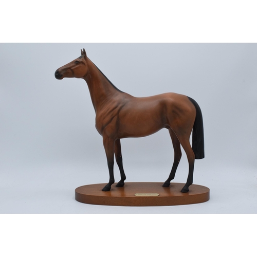 132 - Beswick connoisseur model Red Rum on wooden plinth (Royal Doulton back stamp).