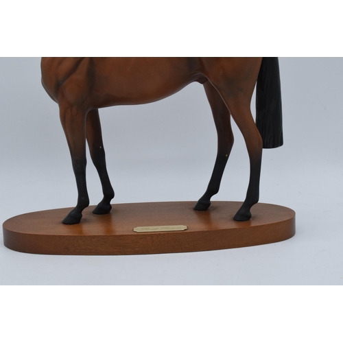 132 - Beswick connoisseur model Red Rum on wooden plinth (Royal Doulton back stamp).