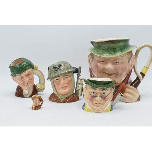 133 - A collection of character jugs to tiny Royal Doulton character jug Arry, small jugs Soldier D6876, L... 