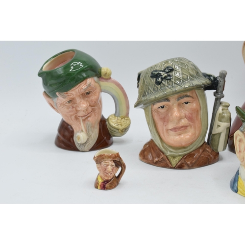 133 - A collection of character jugs to tiny Royal Doulton character jug Arry, small jugs Soldier D6876, L... 