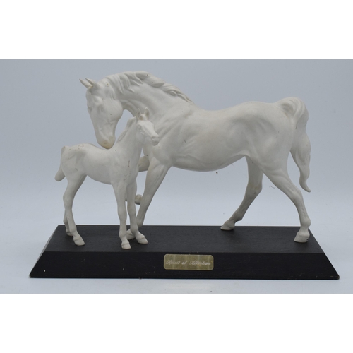 144 - Beswick matte white Spirit of Affection on wooden base.