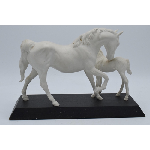 144 - Beswick matte white Spirit of Affection on wooden base.