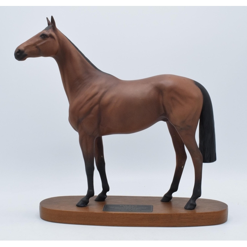 169 - Beswick connoisseur model of Red Rum on wooden base, 32cm tall.