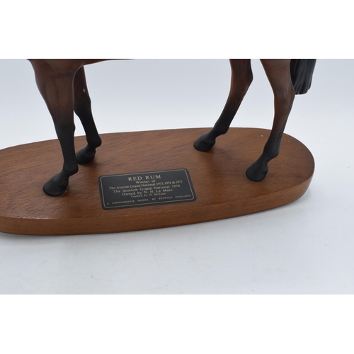 169 - Beswick connoisseur model of Red Rum on wooden base, 32cm tall.