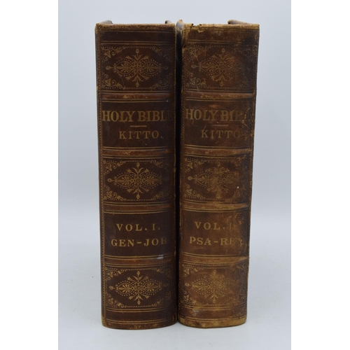 174 - The Illustrated Family Bible by John Kitto Volume 1 and Volume 2 (2).