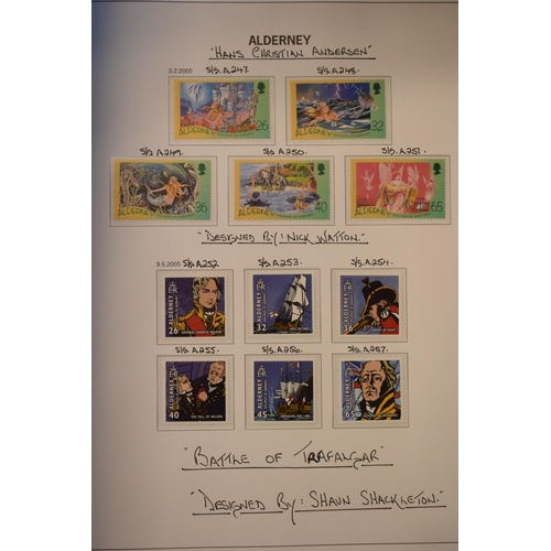 184 - Alderney stamp album – Stated by vendor as mint condition and from  1980 onwards.  Mini sheets x 20 ... 