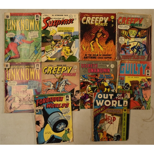 195 - Comics: A collection of comics to include Suspense No.88, Secrets of the Unknown No.100, Adventures ... 