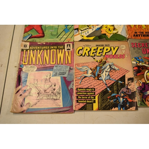 195 - Comics: A collection of comics to include Suspense No.88, Secrets of the Unknown No.100, Adventures ... 