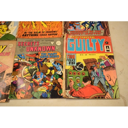 195 - Comics: A collection of comics to include Suspense No.88, Secrets of the Unknown No.100, Adventures ... 