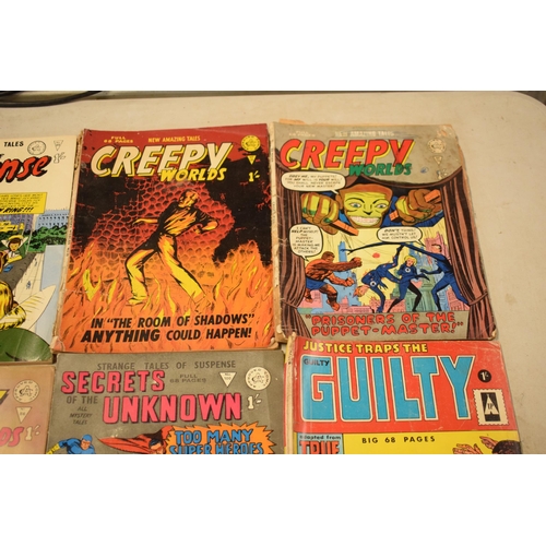 195 - Comics: A collection of comics to include Suspense No.88, Secrets of the Unknown No.100, Adventures ... 