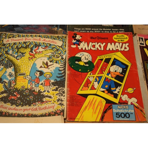 196 - Comics: A collection of comics and similar articles to include A Present from Uncle Mackitie, Walt D... 