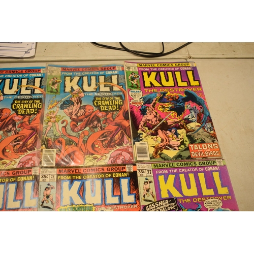 197A - 1970s Marvel Comics Group Kull the Destroyer: to include issues dated 22 Aug, 21 June, 24 Dec, 23 Oc... 