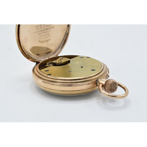 213 - A 14ct gold plated open-face pocket watch (dedication to inner back), untested, together with a Gre ... 