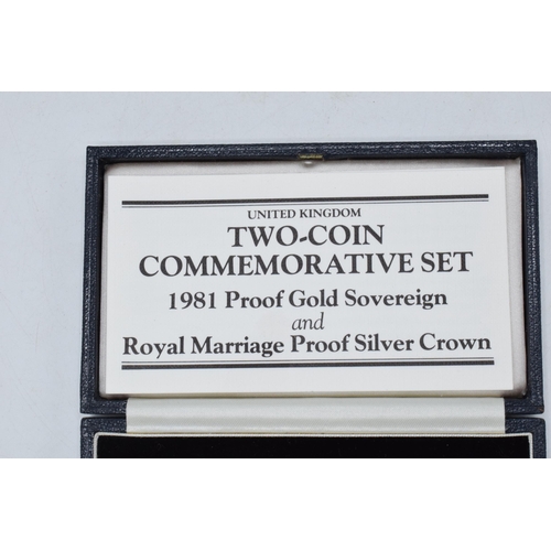 238 - Royal Mint Two Coin Commemorative set, 1981 Royal Mint proof gold sovereign and Royal Marriage proof... 