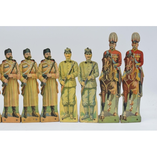 244 - A collection of unusual early 20th century free standing cardboard soldiers of varying forms, ranks ... 