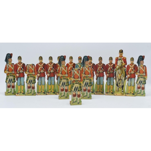 247 - A collection of unusual early 20th century free standing cardboard soldiers of varying forms, ranks ... 