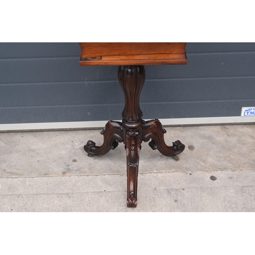 266 - William IV rosewood teapoy of sarcophagus form, 81 x 41 x 38cm.