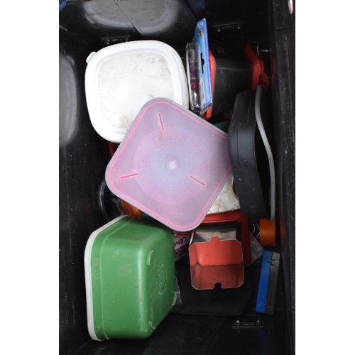 269A - Plastic Shakespeare fishing tackle box and contents.