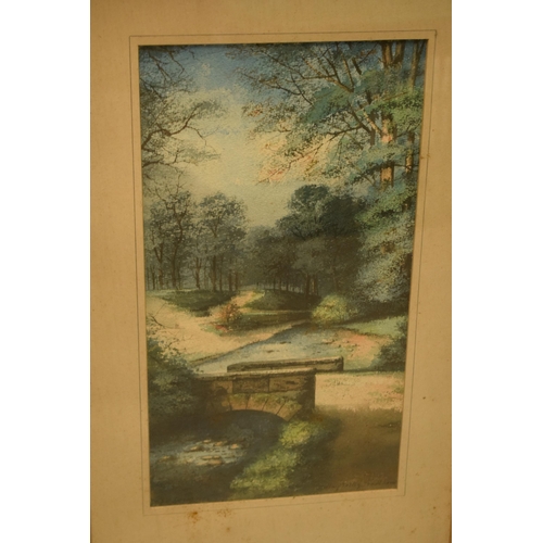 274 - Local Interest: a pair of framed watercolours by E J B Evans of Spring Valley Trentham together with... 