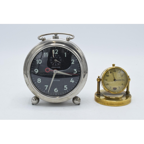 293 - A late 19th / early 20th century brass table top clock 'S Y Killarney' together with a vintage Jungh... 