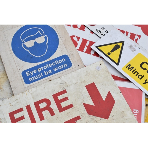 321 - A collection of various hazard signs to include plastic and metal examples of varying forms (Qty). L... 