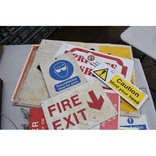 321 - A collection of various hazard signs to include plastic and metal examples of varying forms (Qty). L... 