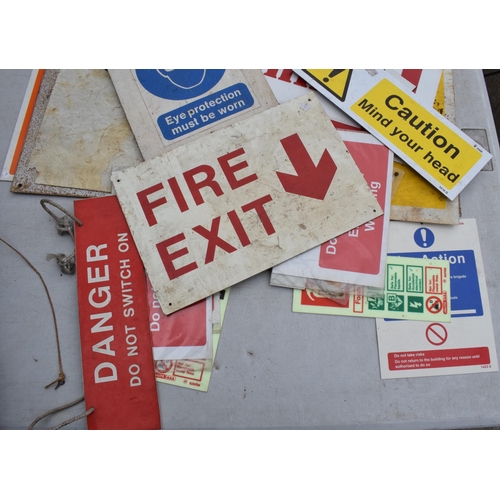 321 - A collection of various hazard signs to include plastic and metal examples of varying forms (Qty). L... 