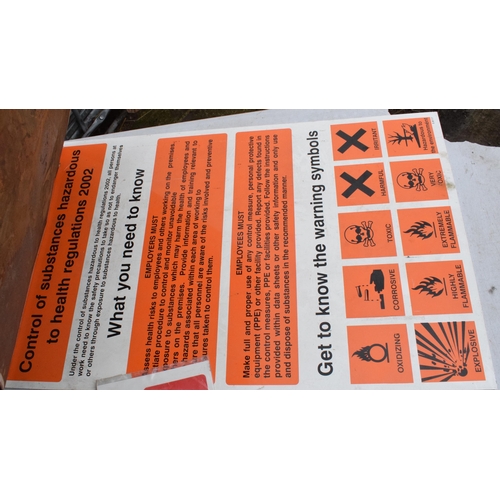 321 - A collection of various hazard signs to include plastic and metal examples of varying forms (Qty). L... 