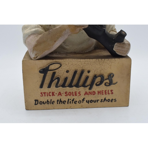 344 - Phillips Stick a Soles & Heels Cobblers Shop rubberoid  advertising display model, 27cm tall (some s... 