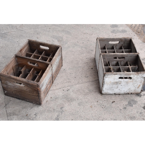 352 - A pair of vintage Marston's of Burton upon Trent wooden beer bottle crates (2) with each holding 24 ... 