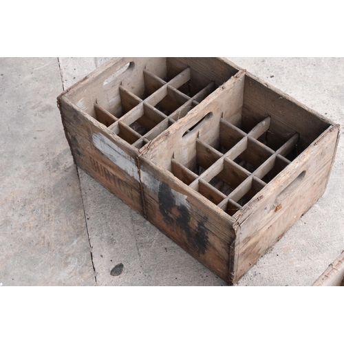 353 - A pair of vintage Marston's of Burton upon Trent wooden beer bottle crates (2) with each holding 24 ... 