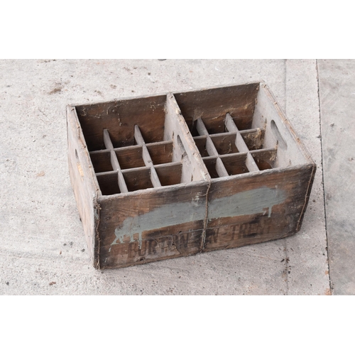 356 - A pair of vintage Marston's of Burton upon Trent wooden beer bottle crates (2) with each holding 24 ... 