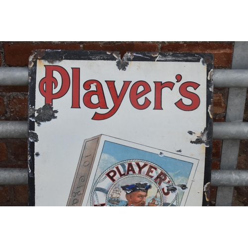 366 - Original enamel sign Player's Navy Cut Cigarettes with matchbox decoration. Approx 94 x 48cm. Some l... 