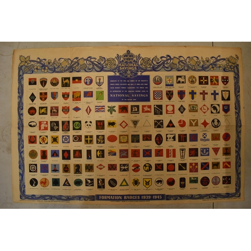 370 - National Savings original poster Formation Badges 1939-1945, 75x50cm.