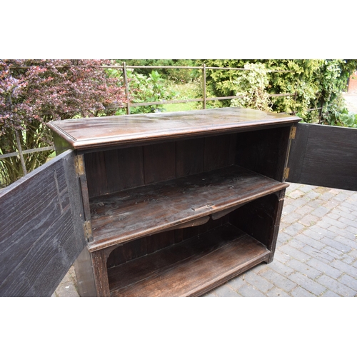 392 - 18th century and later dresser base / cupboard.  48cm deep, 122cm wide and 98cm tall.