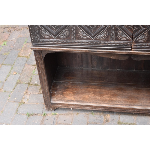 392 - 18th century and later dresser base / cupboard.  48cm deep, 122cm wide and 98cm tall.