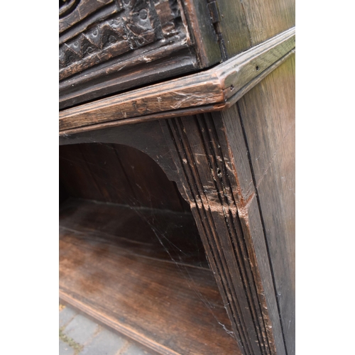 392 - 18th century and later dresser base / cupboard.  48cm deep, 122cm wide and 98cm tall.