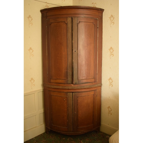 399 - 19th century freestanding double corner cupboard