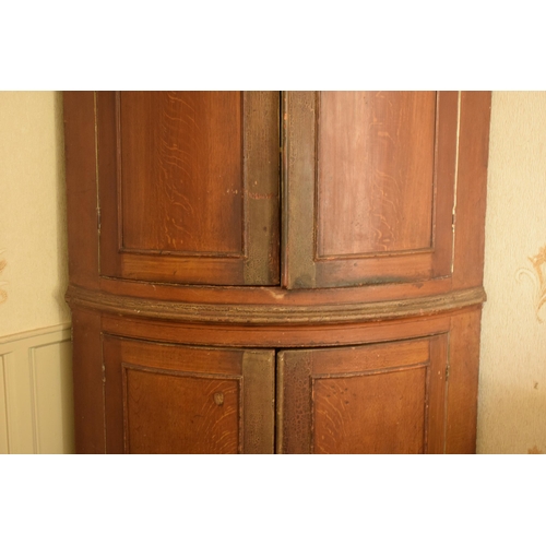 399 - 19th century freestanding double corner cupboard