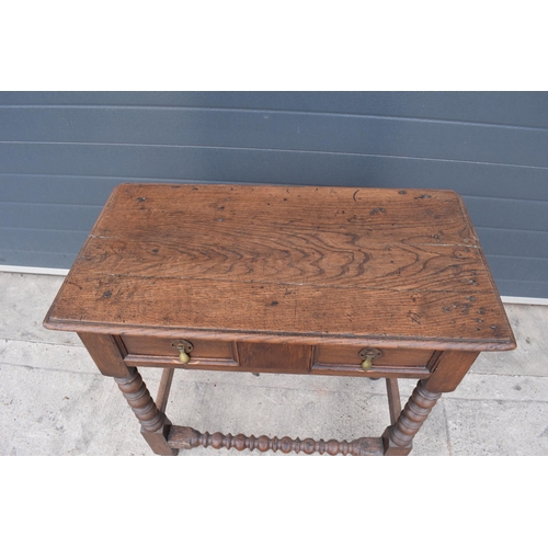 400 - A 19th century oak side hall table with single freize drawer, 80 x 41 x 75cm tall.