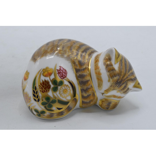 41 - Royal Crown Derby paperweights Cottage Garden Cat and Cottage Garden Kitten (2), first quality with ... 