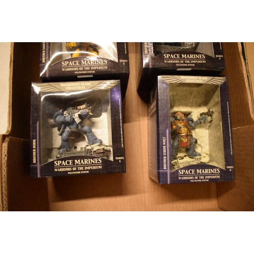 413 - Warhammer 40,000 Collectibles to include Space Marines Warriers of the Imperium statues and a Fire W... 