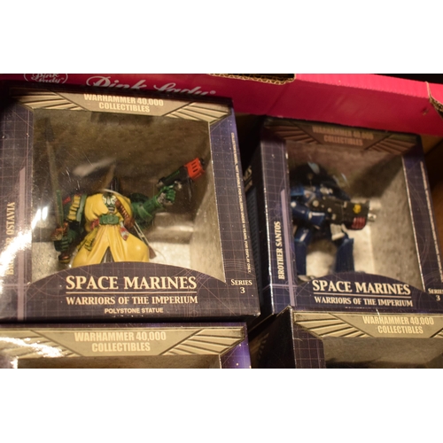 413 - Warhammer 40,000 Collectibles to include Space Marines Warriers of the Imperium statues and a Fire W... 