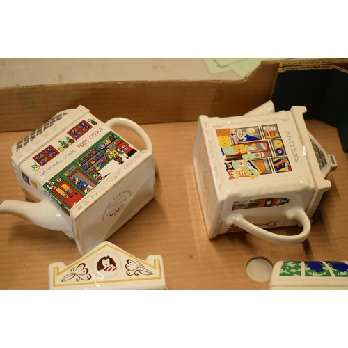 55 - Sadler The Battle of Waterloo teapot together with Wade English Life examples to include Post Office... 