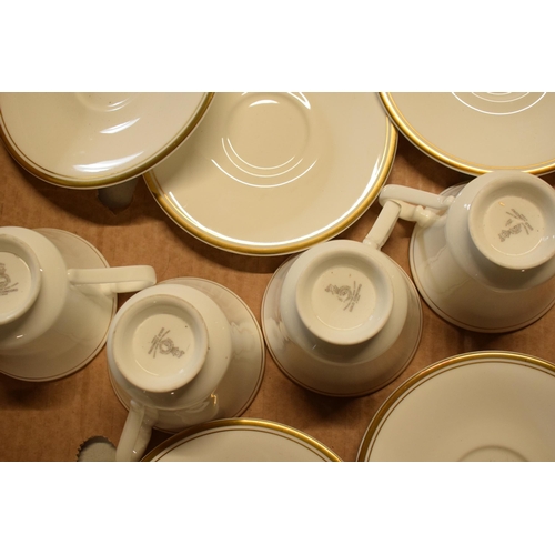 70 - 6 x Royal Doulton cups and saucers in the Gold Concord design H5049 (12) (mostly seconds).