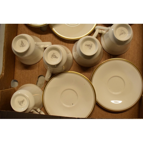 70 - 6 x Royal Doulton cups and saucers in the Gold Concord design H5049 (12) (mostly seconds).