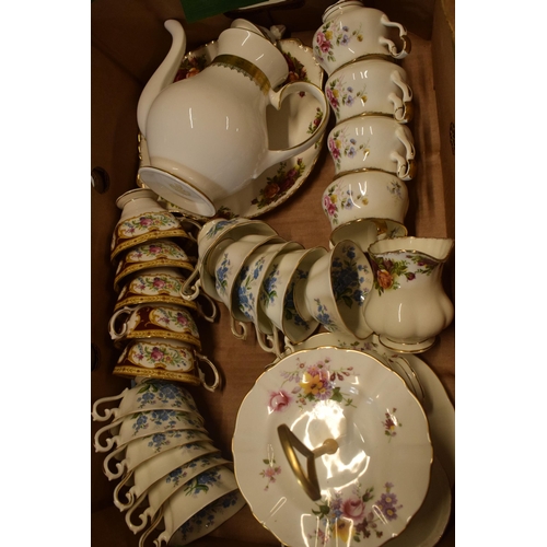 73 - A good collection of tea ware to include Royal Albert Old Country Roses cake plate and milk jug, Lad... 