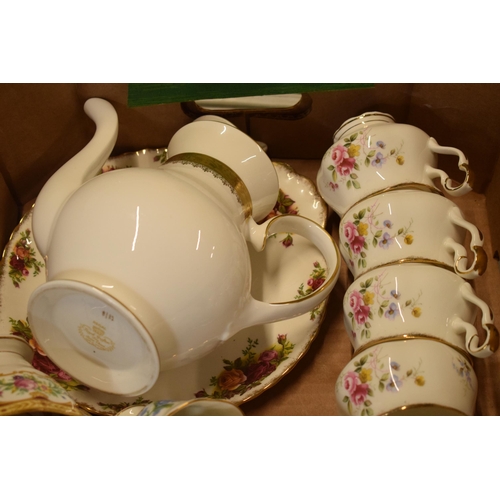 73 - A good collection of tea ware to include Royal Albert Old Country Roses cake plate and milk jug, Lad... 