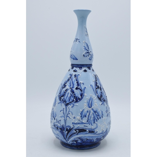 97 - William Moorcroft for James Macintyre & Co Florian Butterfly vase with varying blue shades with prin... 